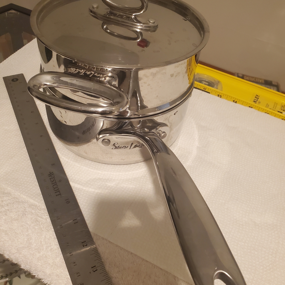 Sur La Table stainless steel pot steamer lid.7.25" diameter por 3 inches tall4